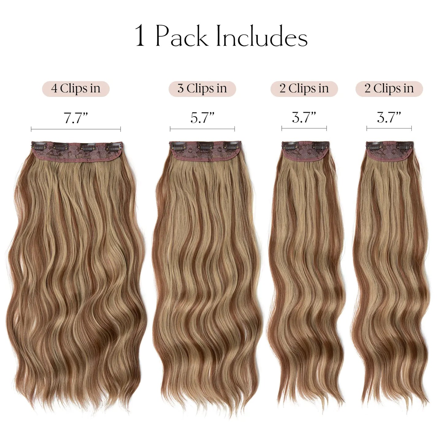 Synthetic Long Wavy Clip Hair Extensions